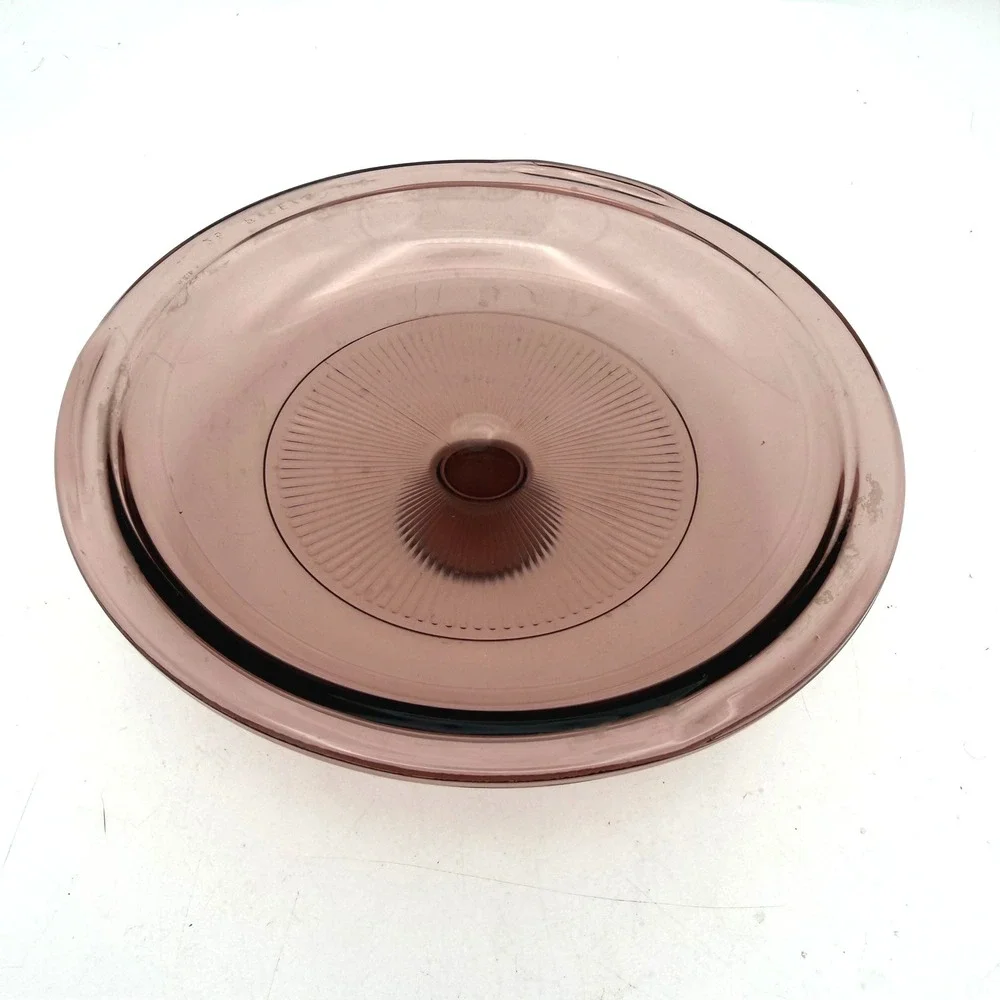 Pyrex Visions Lid Unisex 6.5in Cranberry Ribbed Glass Replacement V-1.5-C
